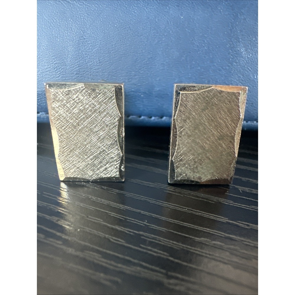 Vintage Shield Goldtone Flat Gold Plated Cufflinks Broadie Style Down Secure